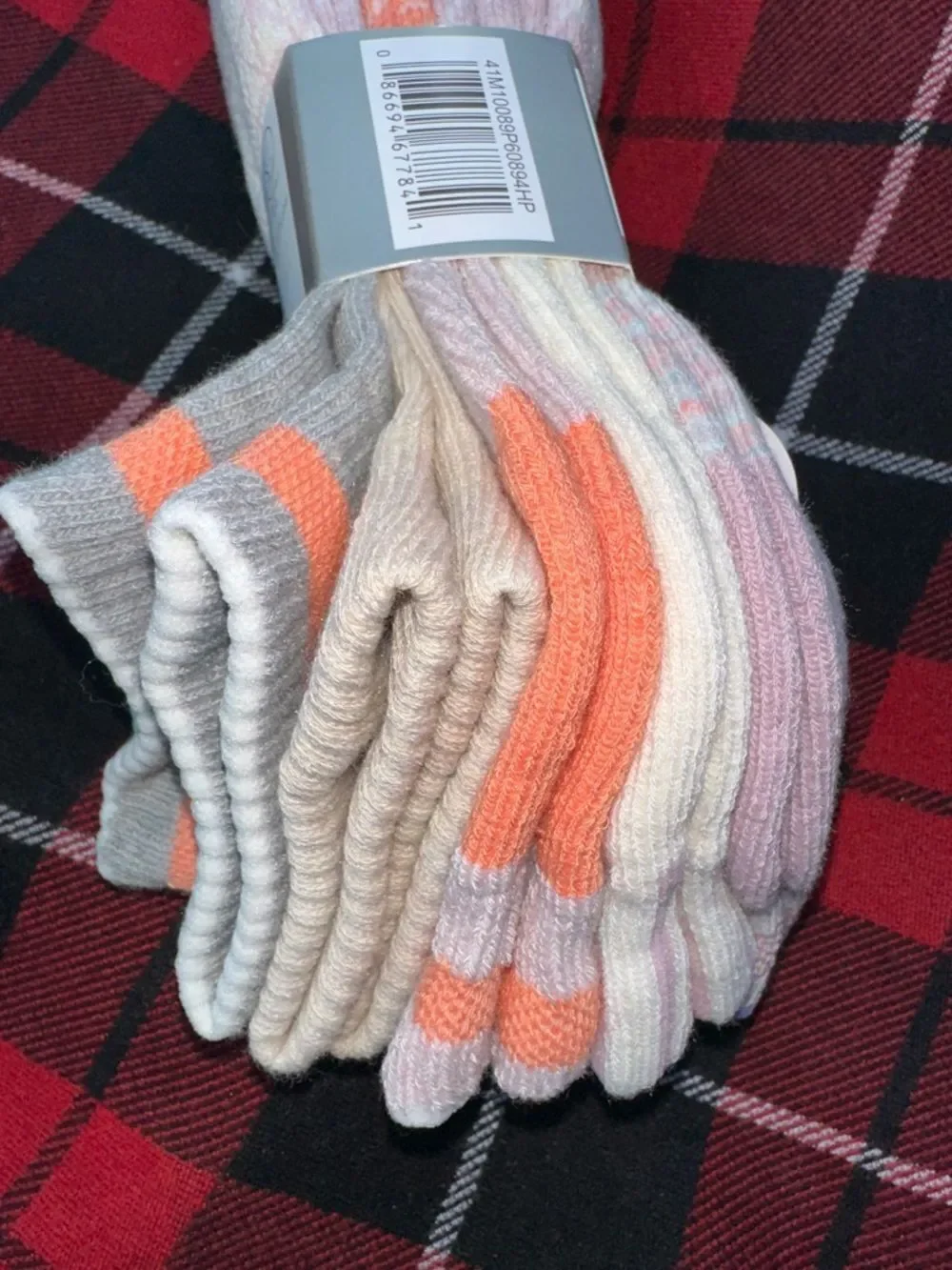 BROOKSTONE PINK LAVENDER GRAY IVORY TAN ORANGE COTTON BLEND QUARTER SPORT SOCKS